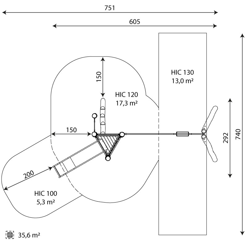 Modular Robinia RB1305 Tobogán Columpio