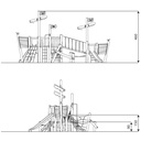 Barco Pirata Robinia RB1238 Proa y Popa 2 Toboganes Puente Equilibrio