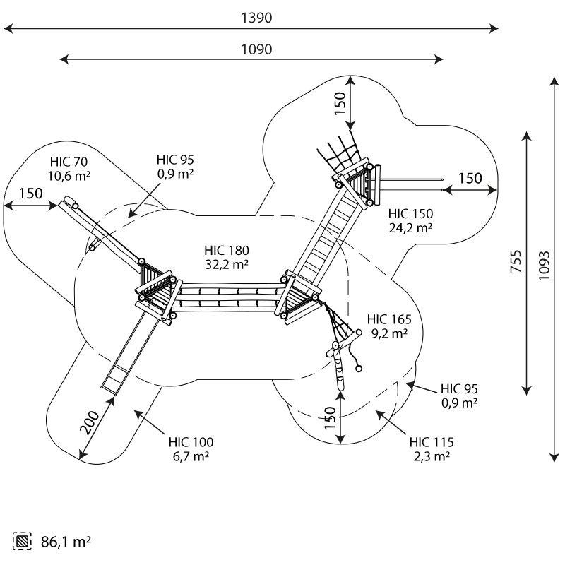 Modular Robinia RB1315 Desafío Tobogán Puentes