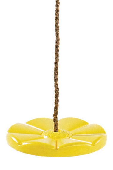 Columpio Monkey de plástico - PP trenzado/cadena - amarillo