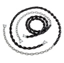 Cadena con casquillo y tramo plastificado - eff: 1800m - cadena 5 mm - galvanizada - con grillete en D 18x12mm