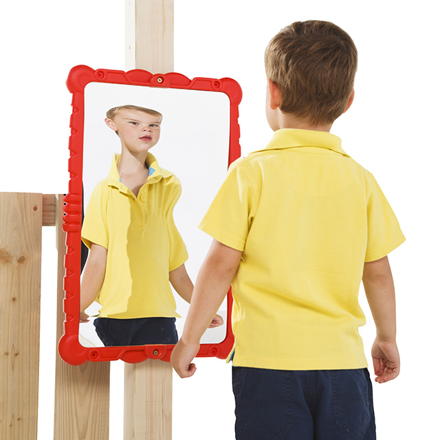 Espejo Distorsionador “Jaja” Rojo para Juegos Infantiles