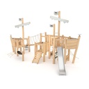 Barco Pirata Robinia RB1238 Proa y Popa 2 Toboganes Puente Equilibrio