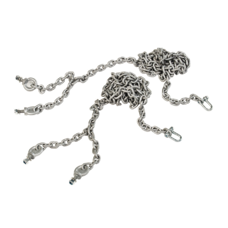 Set de cadenas para Asiento Columpio de Caucho - 2.5 m (eff: 2.0 m) - Eslabón 6 mm - Inoxidable