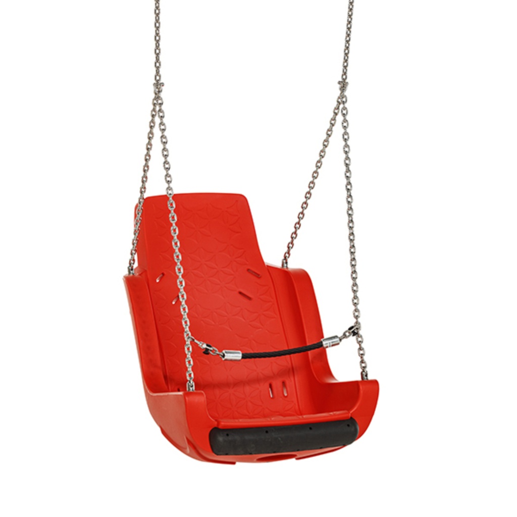 Columpio Butaca Inclusivo Rojo con Cadenas Inox