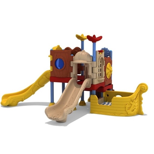 [PPJN] Barco Pirata Infantil 3 plataformas 2 toboganes plástico